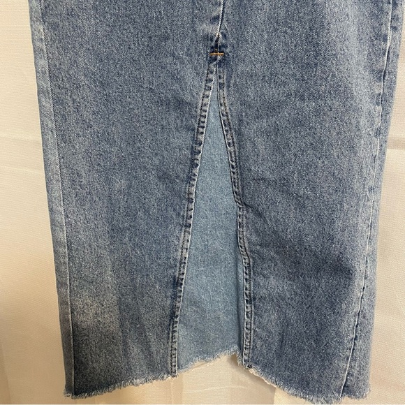 ZARA THE 90s PATCHWORK JEAN MAXI STRAIGHT DENIM SKIRT Y2K BOHOCORE XS - Picture 2 of 7